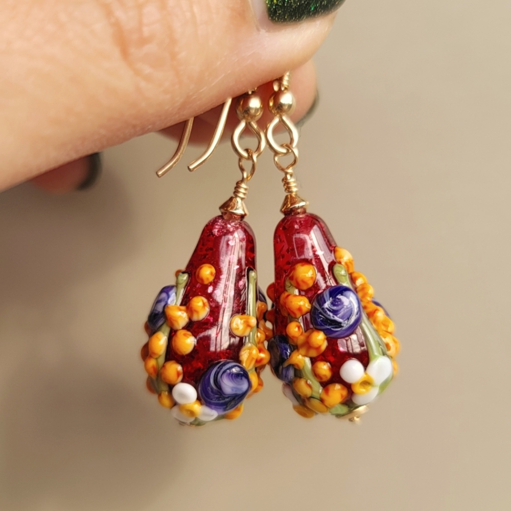 Gold filled flower earrings